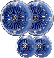 120mm 80mm Led Light Up Scooter Replacement Wheels - White Flashing- Compatible with Micro Mini, Max
