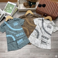 (DB06) Summer clothes set for boys with UNI print, 4-way stretch cotton fabric, sizes from 11-38kg