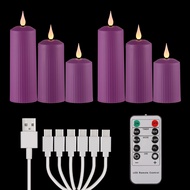 Rechargeable Flameless Candles with Remote Timer, in/Outdoor Waterproof LED Flickering Pillar Candle