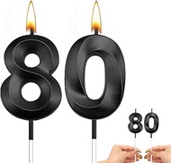 80th Birthday Candles Black Birthday Candles 80th Birthday Cake Topper Happy 80th Birthday Decoratio