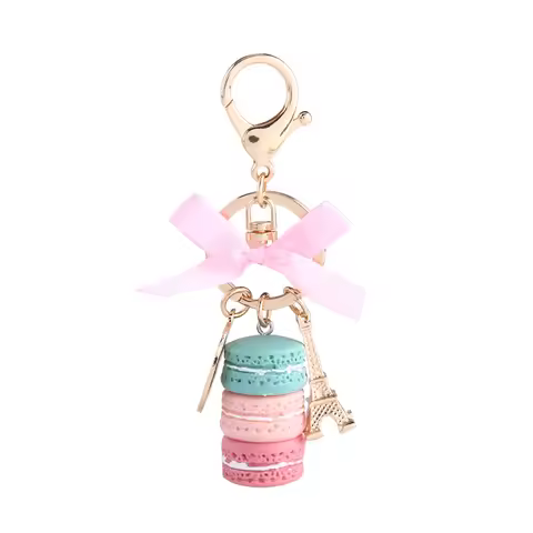 ZK40 Colorful Cute Macaroon Eiffel Tower Keychain Keyring Bag Pendant Car Charm Decoration
