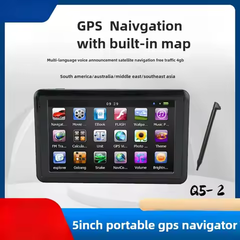 Bayerley 4G Q5-2 5" HD Car GPS Navigation 4GB Device Touch Screen MP3 MP4 USB Car Charger Latest Eur