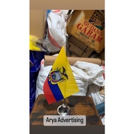 Ecuador country flag + stainless steel table pole