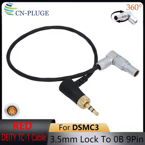 RED KOMODO /RED V-RAPTOR XL Camera To DEITY TC-1 Time Code Synchronization Cable 0B 9 Pin To 3.5mm W