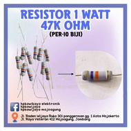 ( 10PCS ) RESISTOR 1 WATT 47K OHM 1watt 47kohm R 1 watt 47k ohm