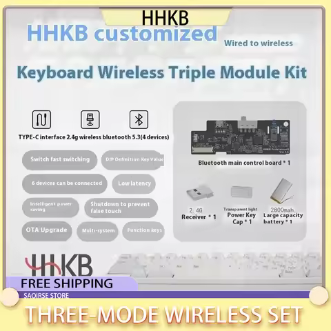 HHKB Three-mode Wireless Set Capacitive Keyboard Wired Bluetooth Connection 2.4G Wireless Control wi