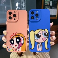 for OPPO A16 A15 A16E A16k A95 Reno6 Z 5G A94 A54 A74 4G A53 A76 A96 4G A12 A5S A7 Lovely Powerpuff Girls Square Edge Cover Full Len Protective Case