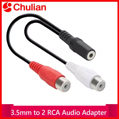 3.5mm To 2RCA Cable 3.5mm Jack Female To 2RCA Female Stereo Audio Adapter RCA Extension Cable for Ph