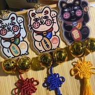 招財貓掛件 -  黑白米三色
