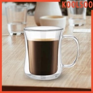 [Koolsoo] Double Walled Mug Drinking Glass Borosilicate Beverage Mug Espresso Cups Glass Cup Water Cup for Woman