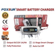 FOXSUR เครื่องชาร์จอัจฉริยะและฟื้นฟูแบตเตอรี่รถยนต์ Smart Battery Charger & Desulfator 6V/12V 1A/4A 