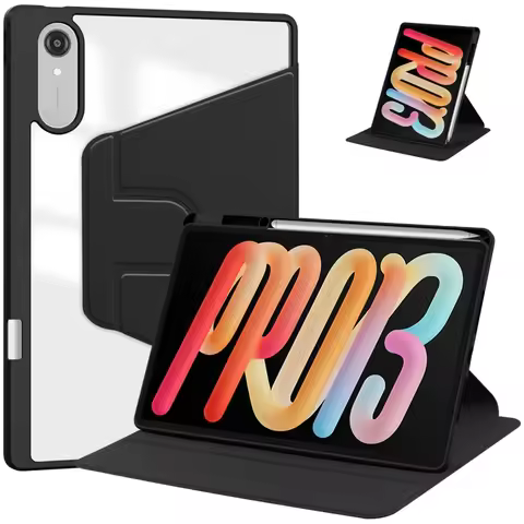 For Lenovo Xiaoxin Pad Pro 13 2026 TB376FC/TB378FC 13" Case 360 Rotating Acrylic Clear Hard Stand Ca