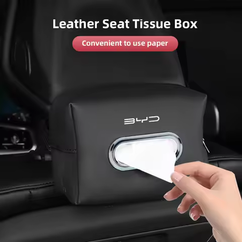 Car Seat Back Tissue Box Auto Leather Tissue Holder For BYD Qin Tang U8 F3 E6 Atto3 Yuan Plus Song M