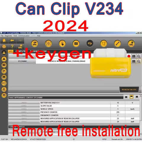 2024 Can Clip V234 Latest Software For Renault OBD2 Diagnostic software+ Gift Nitro Auto Repair Soft