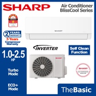 SHARP R32 BlissCool Series 1.0HP - 2.5HP Inverter Air Conditioner Air Cond ( AHX9DCD / AHX12DCD / AH