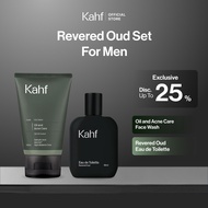 Kahf 2PCS Kahf Revered Oud EDT + Oil and Acne Care Face Wash Set - Hydrobalance - Pencuci Muka - 6H 
