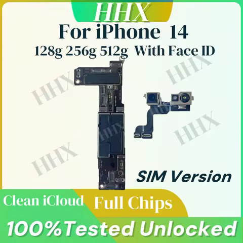 Mainboard For iPhone 14 Unlocked Motherboard With Face ID Clean iCloud OK Main Logic Board SIM US Ve