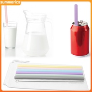 【Ready stock】 Easy to Clean Silicone Straws Replacement Silicone Straws 6 Pcs 9-inch Long Silicone S