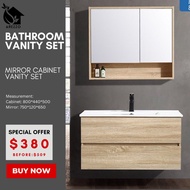 SG Stocks 60 / 80CM Bathroom Basin Vanity Set / Bathroom Cabinet / Drawer Basin Cabinet With Mirror Cabinet