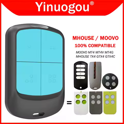MHOUSE GTX4C GTX4 TX4 MOOVO MT4 MT4V MT4G Garage Door Remote Control 433.92MHz Rolling Code Programm