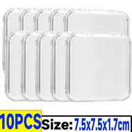 【Grilrigrin】 Hộp đựng bông thoa phấn nền trong suốt 10/1 chiếc hộp đựng vuông cầm tay móng tay nhẫn 