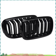 Front Kidney Grille Double Slat Sport Grill For X5 F15 X6 F16 X5M F85 X6M F86 2013-2019 (Gloss Black