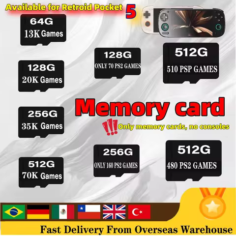 For Retroid Pocket 5 Portable Handheld Game TF Card Memory Card Popular Classic Retro Game Video Gam