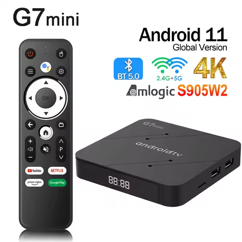 G7 mini Android 11 iATV TV Box S905W2 Quad Core Smart TV Box BT Voice Remote Control USB3.0 2.4G&5G 