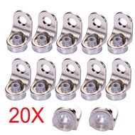 20 Pieces Shelf Brackets Support Studs Pegs Steel Shelves Separate Fixed Holder Cabinet Cupboard Glass Bracket Supporter Holders with Suction Cup