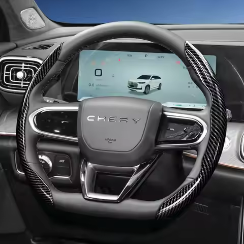 Carbon Fiber Texture Steering Wheel Cover for Chery Tiggo 2/3/4/7/8/9 Pro Max Arrizo 6 C5 J6 E5 Omod