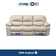 Informa - Cheers Maurice Sofa Recliner Kulit 3 Dudukan - Cokelat