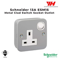 SCHNEIDER 13A ESM15 METAL CLAD SWITCHED SOCKET OUTLET