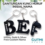 GANTUNGAN Unique Acrylic Initial Letter Keychain Keychain Custom