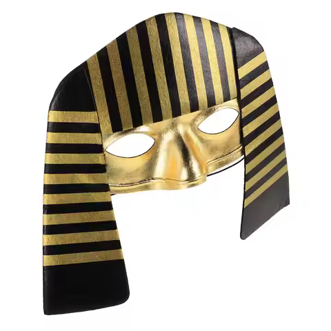 Egypt Pharaoh Lightweight Costume Mask Dress Up Halloween Decorative Party Mask Cosplay Reusable Pro