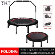 TKT 48/40-inch 4 Folds Foldable Trampoline With Handrail Or Non Handrail And With Enclosure Net Kids &amp; Adult