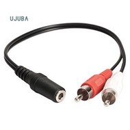 [ujuba]3.5mm 1/8'' Stereo Female To 2 Male RCA Jack Adapter Aux Audio Y Cable Splitter