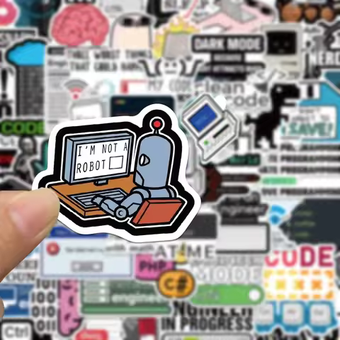 50pcs Funny Programming Meme Stickers Java JS Php Docker Html Cloud Language Decal Computer Laptop C