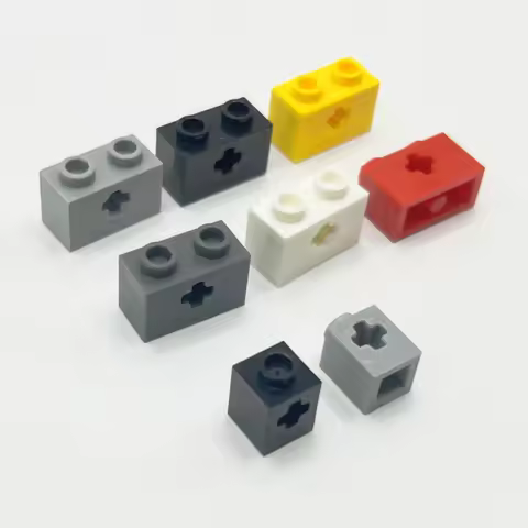 20pcs/lot 73230 32064 Brick 1x1 1x2 with Axle Hole Buildings Blocks Compatible High-Tech Assembles P