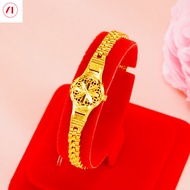 XT Jewellery Korea 24k Hand Watch Chain Sunflower Bracelet 916 Original Gold Plated
