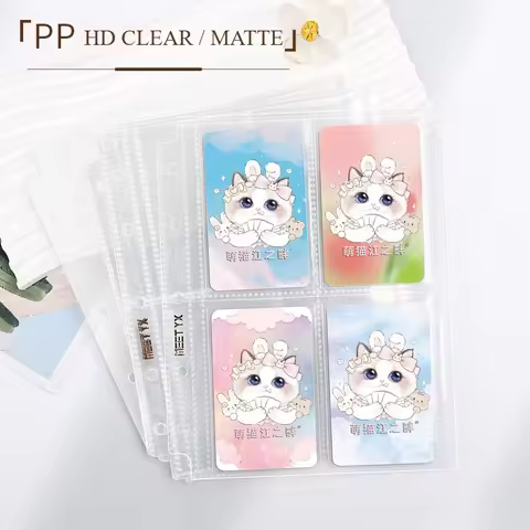 MeeT YX 10pcs Clear loose-leaf Sheets Sleeve Pages for A5/A4 Binder 4/ 9grid Pocket 3inch Photocard 