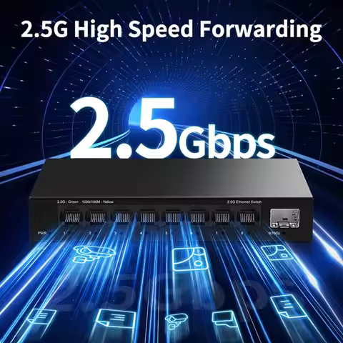 [in stock] 2.5Gb 8 Port Network Switch 2.5Gbps Unmanaged Ethernet Switch with 10Gb SFP+ Slot Home La