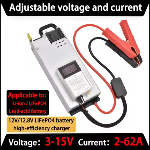 12V 20A 30A 40A 60A 62A Adjustable Smart Lifepo4 4S 14.6V 60A Battery Charger Fast Charger For 12.6V
