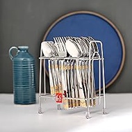 FnS RAGA 24 Karat Gold Plated 18 Pcs Cutlery Set with Hanging Stand (6 Pc Dinner Spoons, 6 Pc Dinner