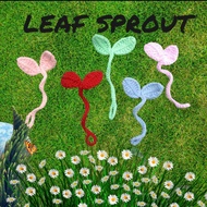 Handmade crochet leaf sprout