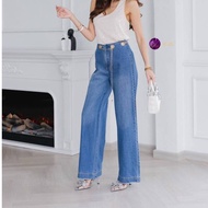 mf04 Maifunn Brand Jeans [c04] High Waist Play With Eyelet Details As A Gold Chain Hole Comes With V