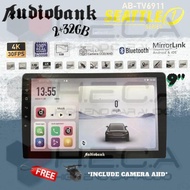 Audiobank Seattle 2/32 GB Android 9" Head Unit AB-TV6911 Double Din Tape Mobil 9 inch + Rear Camera 