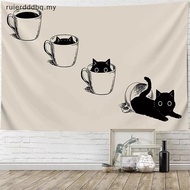 XXHZ Asthetic Cat Tapestry Wall Hanging Artistic Literary Style Bedroom Bedside Cloth Home Decoratio
