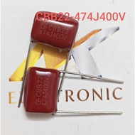 (Combo of 10) Capacitor CBB22 474J 400V 474J400V 400V474J 1.0uF pin distance 15mm