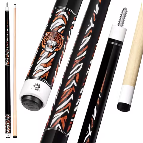 O'min Spider and Roar American Billiards Pool Cue Sticks, Canadian Hard Maple Shaft with 12.5mm Tip,
