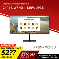 PRISM+ W240U 24 UWFHD [2560 x 1080] 120% sRGB Professional Monitor Productivity Monitor